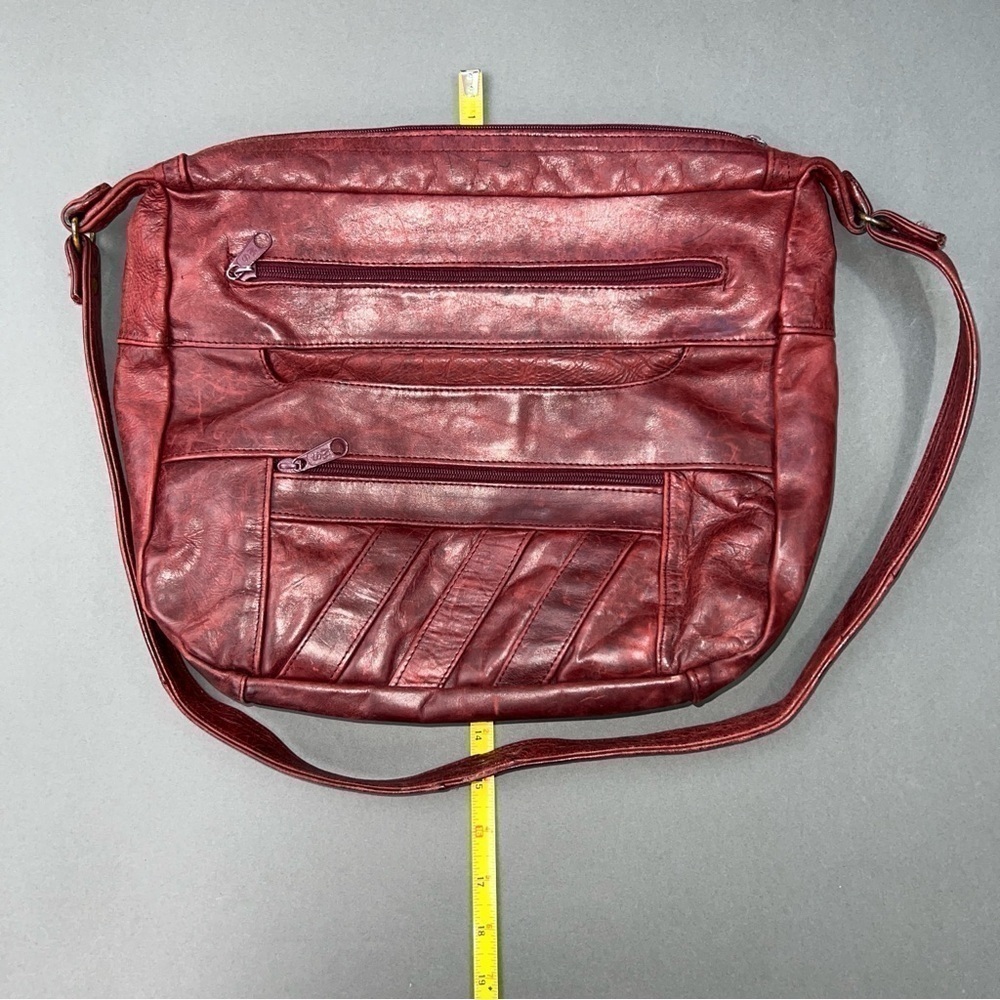 Vintage 1990s Red Leather Shoulder Crossbody Bag - Picture 10 of 10